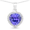 Image 1 : Twinkling Tanzanite and Diamond Halo Pendant