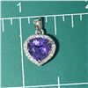 Image 3 : Twinkling Tanzanite and Diamond Halo Pendant