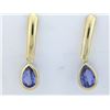 Image 1 : 14K Yellow Gold Dangling Tanzanite Earrings