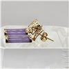 Image 2 : Lavender Jadeite Dangling Bar Earrings
