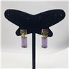 Image 3 : Lavender Jadeite Dangling Bar Earrings