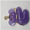 Image 3 : Lavender Jade Koala Bear Pendant with Ruby Eyes