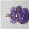 Image 4 : Lavender Jade Koala Bear Pendant with Ruby Eyes