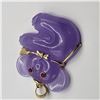 Image 5 : Lavender Jade Koala Bear Pendant with Ruby Eyes