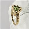 Image 16 : Fancy Trilliant-Cut Peridot Ring