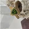 Image 4 : Fancy Trilliant-Cut Peridot Ring