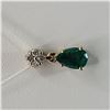 Image 2 : Pear-cut Emerald and Diamond Cluster Pendant