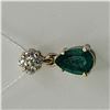 Image 9 : Pear-cut Emerald and Diamond Cluster Pendant