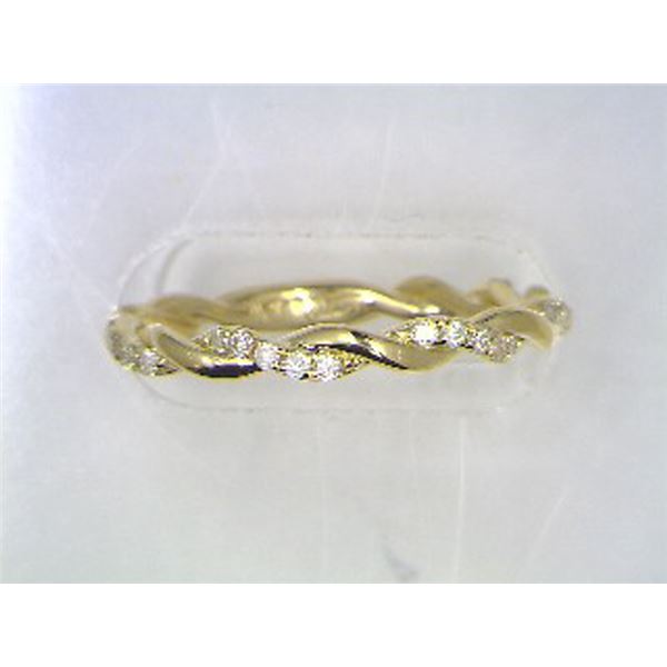 14K Yellow Gold and Diamond Twist Band