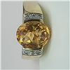 Image 8 : Bezel-Set Honey-Colored Citrine and Diamond Ring
