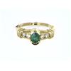 Image 1 : Oval-Cut Emerald Ring with Diamond Shoulders