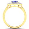 Image 2 : Beautiful Tanzanite Ring with Tiered Diamond Halo