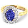 Image 8 : Beautiful Tanzanite Ring with Tiered Diamond Halo