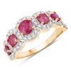 Image 2 : Graduating Ruby and Diamond Halo Band