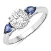 Image 2 : 1CT Lab-Grown Diamond & Sapphire Engagement Ring