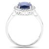 Image 2 : Iconic Design Blue Sapphire and Diamond Halo Ring