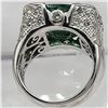 Image 2 : Glamorous Green Tourmaline and Pave Diamond Ring
