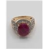 Image 2 : Large Ruby and Diamond Swirl Ring