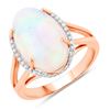 Image 2 : Blazing Ethiopian Opal and Diamond Ring