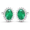 Image 2 : Zambian Emerald and Diamond Halo Earrings