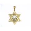Image 1 : Star of David Pendant Featuring Floating Diamonds 14K