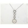 Image 1 : Concentric Circles Drop Pendant with Diamonds and Pearls