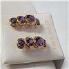 Image 10 : Graduating and Curved Genuine Amethyst Earrings