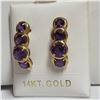 Image 1 : Graduating and Curved Genuine Amethyst Earrings