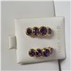 Image 7 : Graduating and Curved Genuine Amethyst Earrings