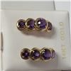 Image 9 : Graduating and Curved Genuine Amethyst Earrings