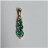 Image 1 : Graduating Emerald Three Stone Drop Pendant Diamond Accent