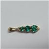 Image 5 : Graduating Emerald Three Stone Drop Pendant Diamond Accent