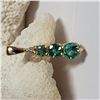 Image 7 : Graduating Emerald Three Stone Drop Pendant Diamond Accent