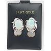 Image 2 : Genuine Opal & Tsavorite Garnet Omega Earrings
