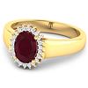 Image 4 : Traditional Genuine Ruby and Diamond Halo Ring