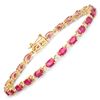 Image 7 : Ruby and Bezel-Set Diamond Tennis Bracelet