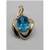 Image 1 : Large Swiss Blue Topaz Pendant/Enhancer Signed JH