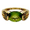 Image 1 : East-West Peridot and Blue Diamond Ring