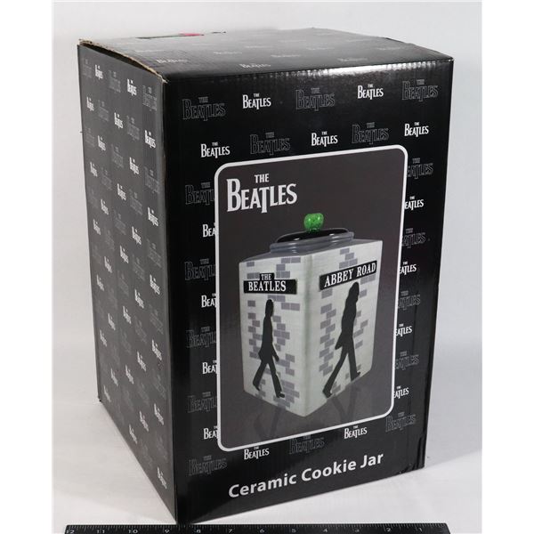 NEW THE BEATLES ABBEY ROAD CERAMIC COOKIE JAR