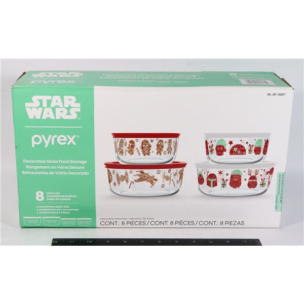 NEW PYREX STAR WARS 8PC DECORATED GLASS