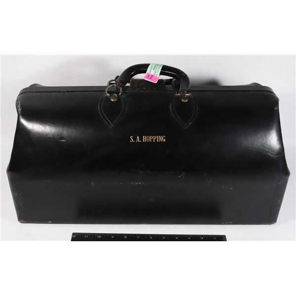 VINTAGE BLACK DOCTORS BAG GENUINE TOP GRADE COWHIDE