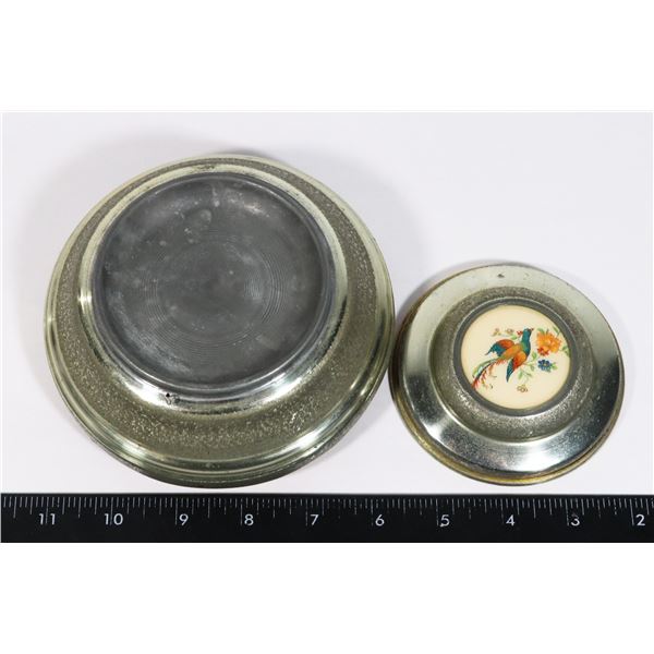 WORKING WIND UP MUSICAL POWDER BOX THORENS SWISS