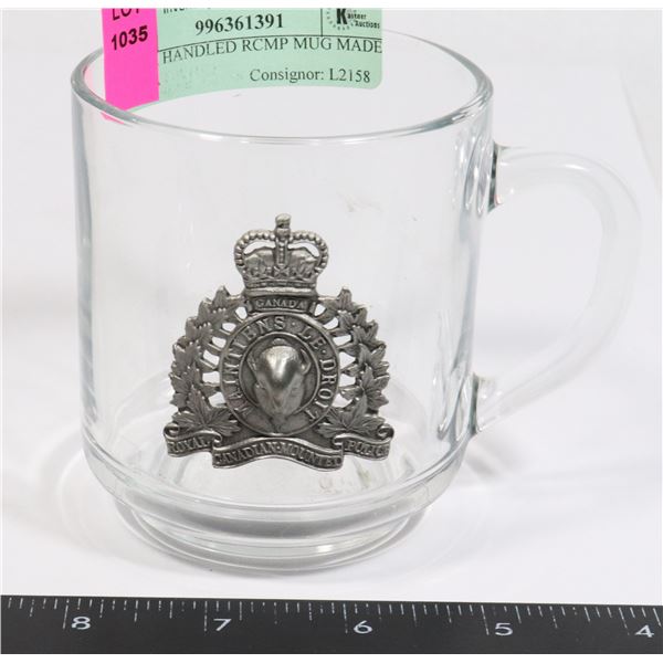CLEAR HANDLED RCMP MUG MADE IN USA