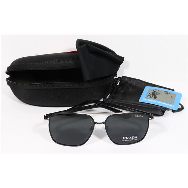NEW PRADA BLACK & SILVER SUNGLASSES