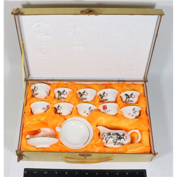 OPEN BOX NEW ASIAN TEA SET COMPLETE