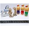 Image 1 : 3 KOKESHI WOOD DOLLS 2 CUTE PORCELAIN KIDS