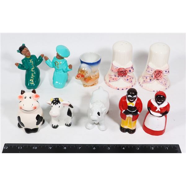 4 SETS COLLECTIBLE SALT AND PEPPER SHAKERS