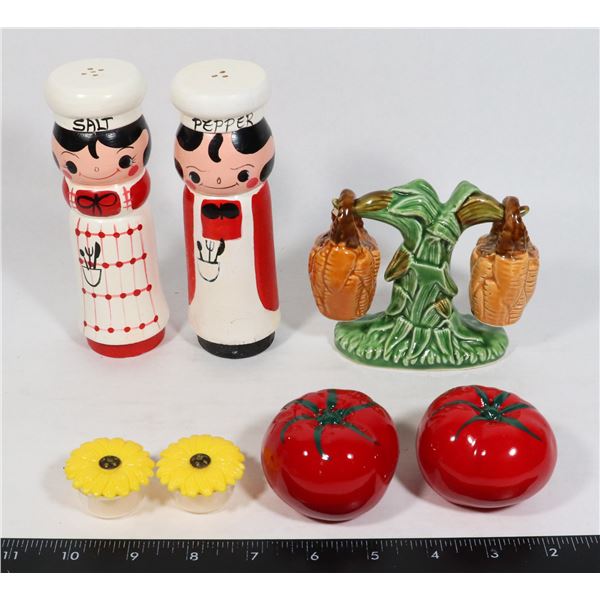 4 SETS COLLECTIBLE SALT AND PEPPER SHAKERS