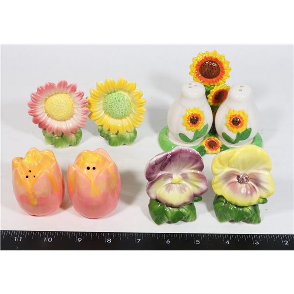 4 SETS COLLECTIBLE SALT AND PEPPER SHAKERS