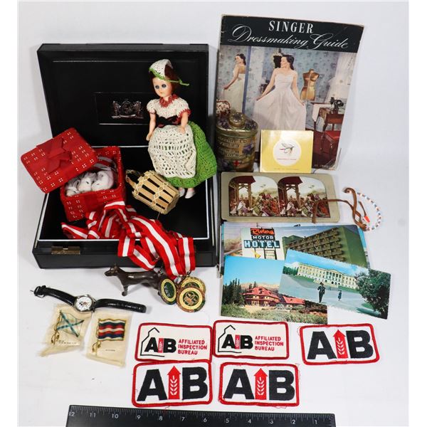 ANTIQUE ITEMS DOLL RELIGIOUS FLASH CARDS TALCUM